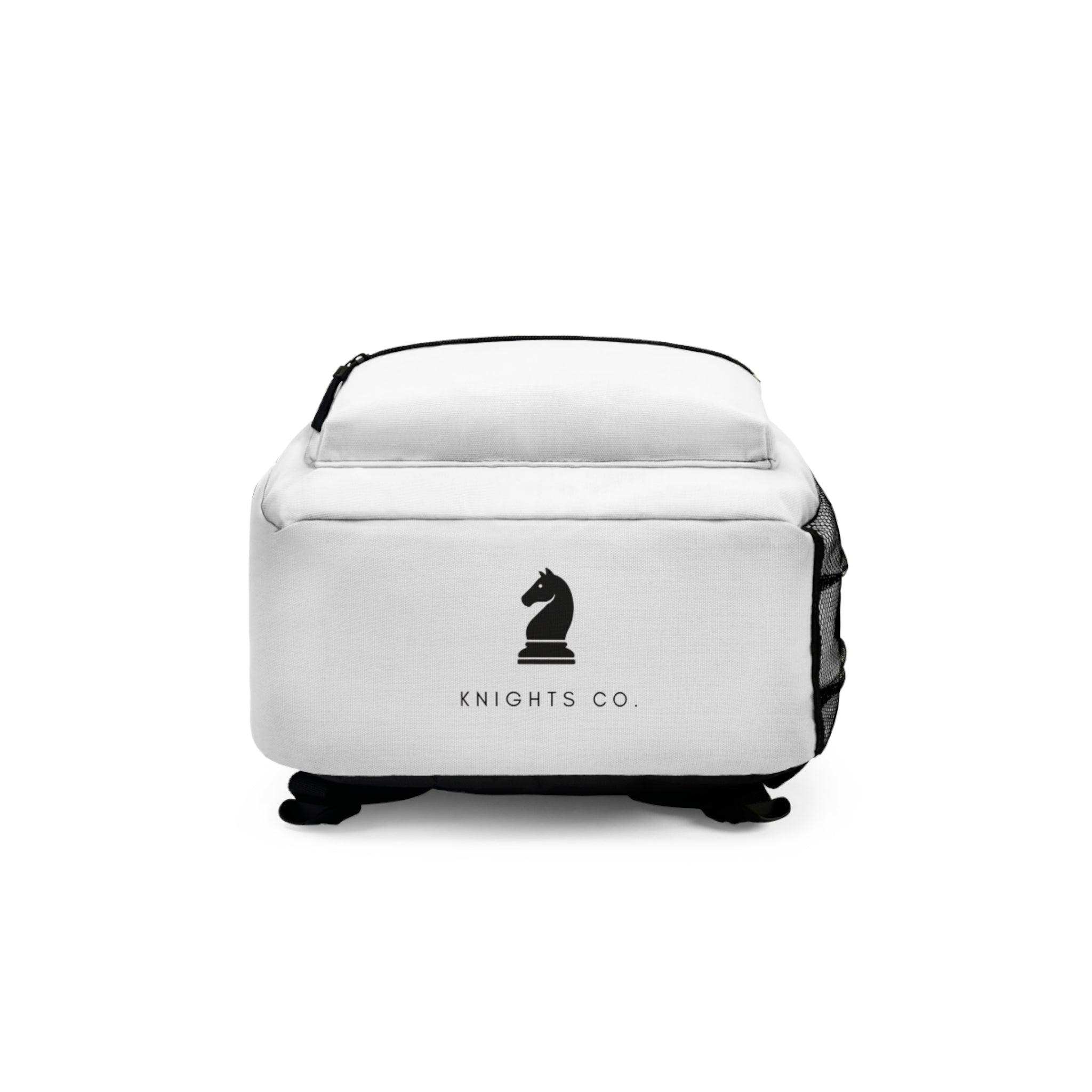 KnightsCo Knight Logo Backpack — White Stylish School & Travel Bag