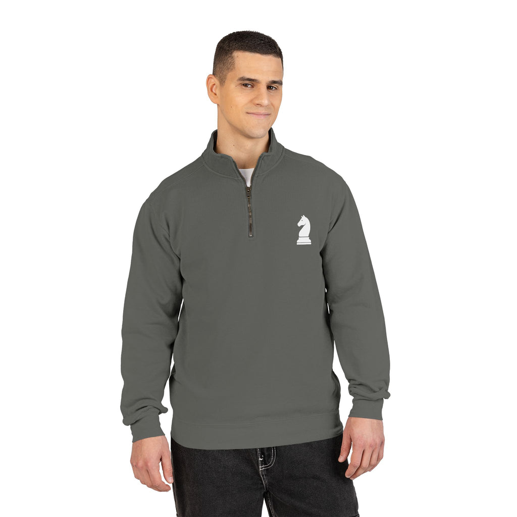 Knight Chess Quarter-Zip Sweatshirt – Minimalist Chess Logo Pullover