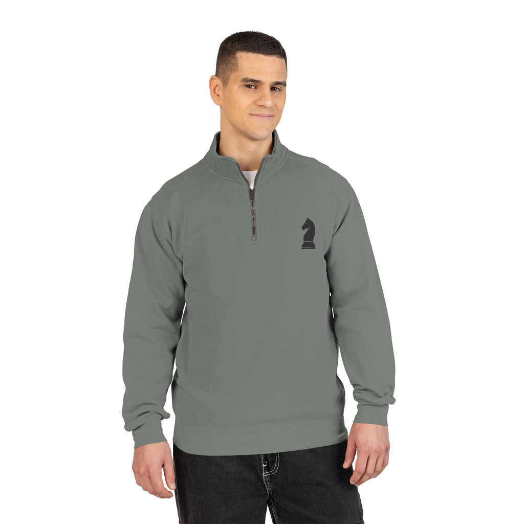 Knight Chess Quarter-Zip Sweatshirt – Minimalist Chess Logo Pullover