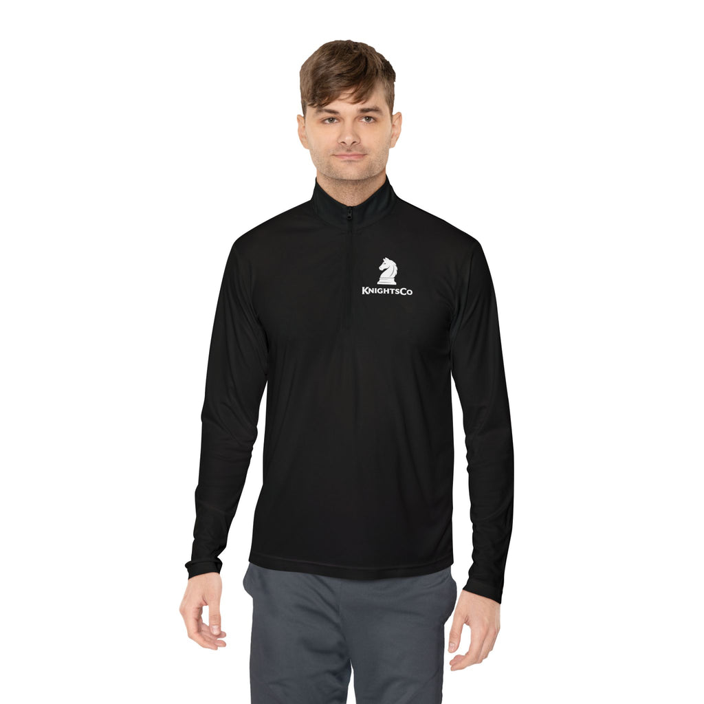 Quarter-Zip Pullover — Minimal Knight Logo