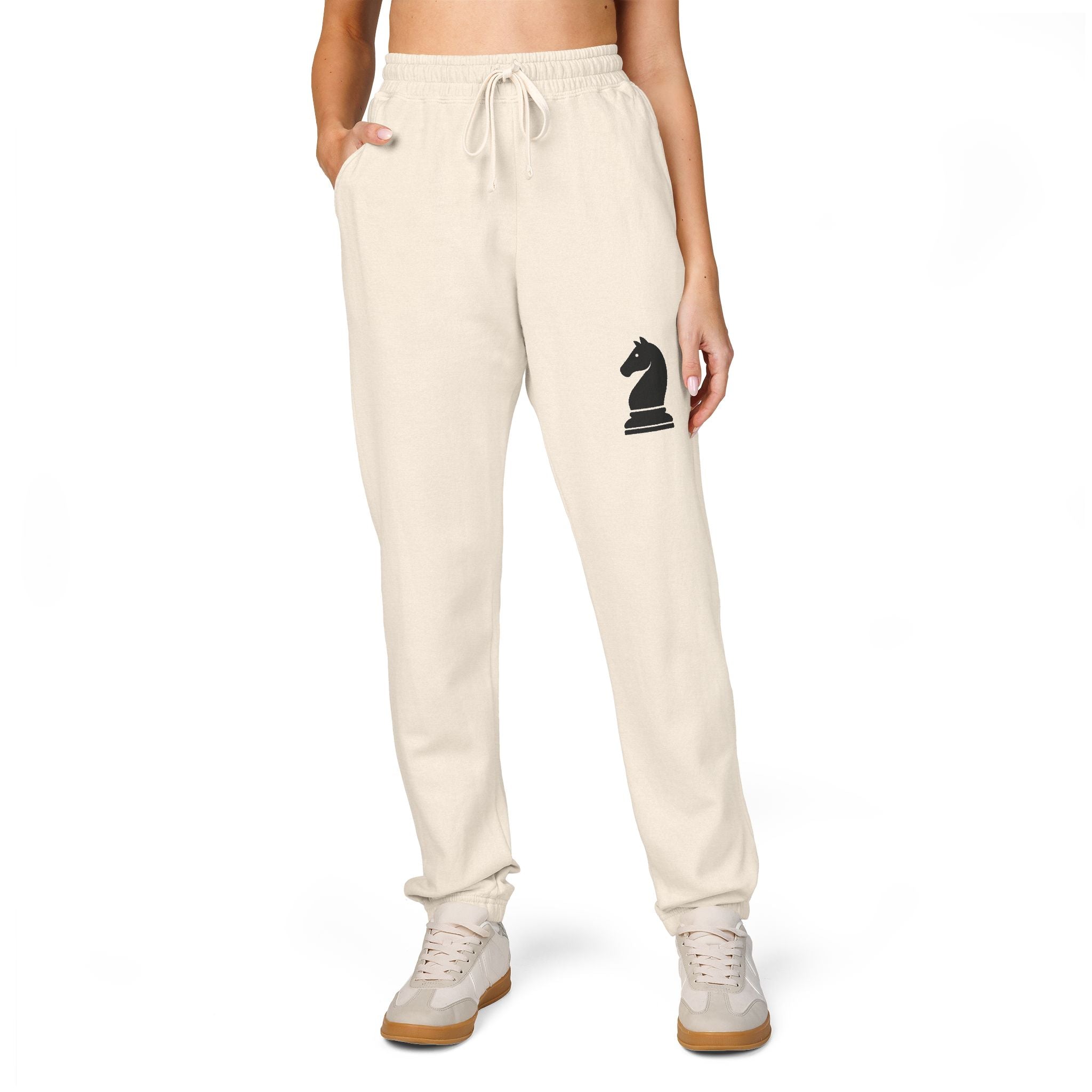 Chess Knight Logo Sweatpants — Garment-Dyed Fleece Joggers