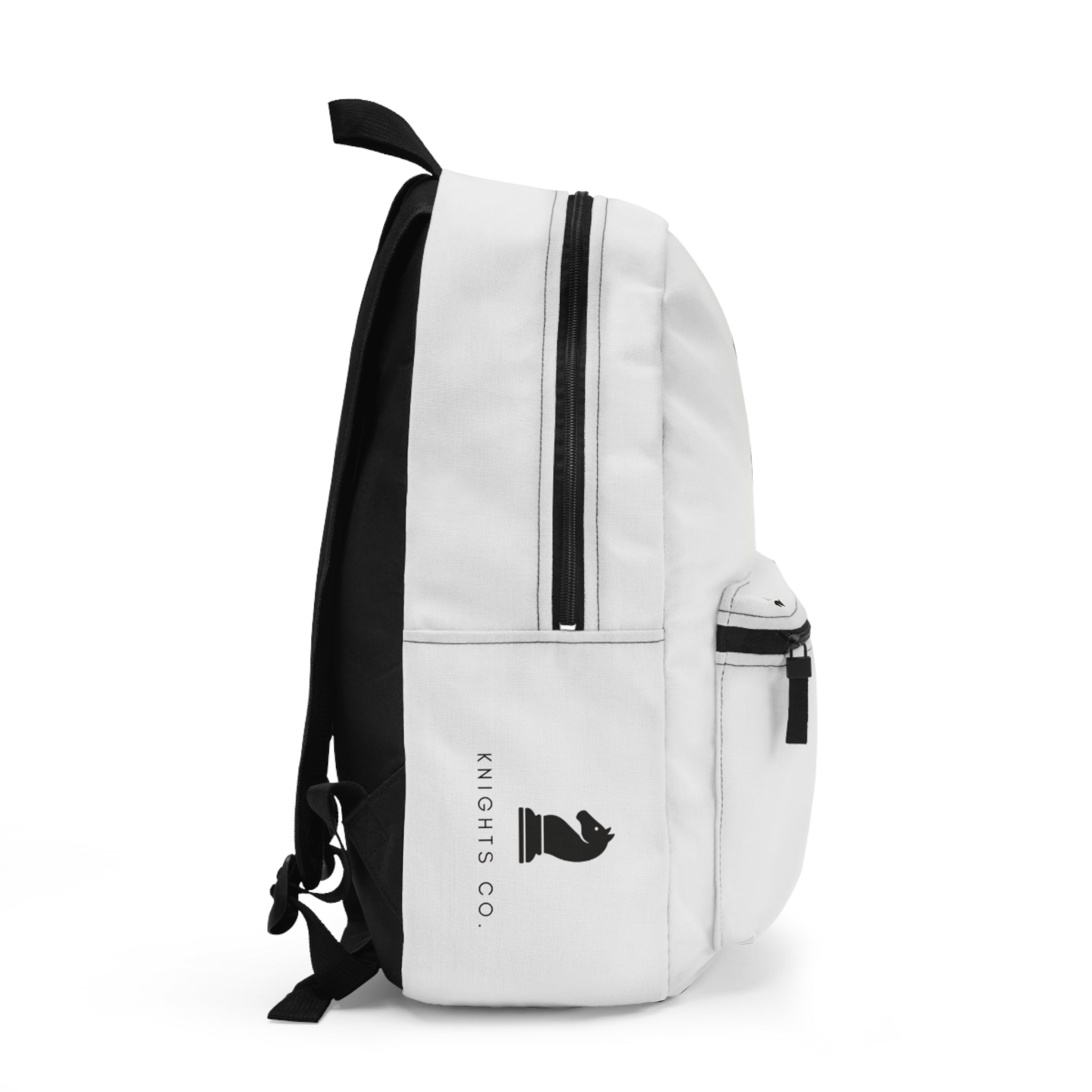 KnightsCo Knight Logo Backpack — White Stylish School & Travel Bag