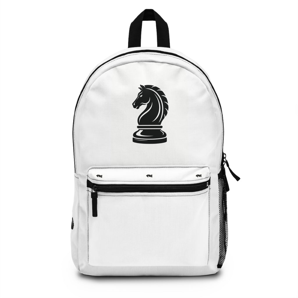 KnightsCo Knight Logo Backpack — White Stylish School & Travel Bag