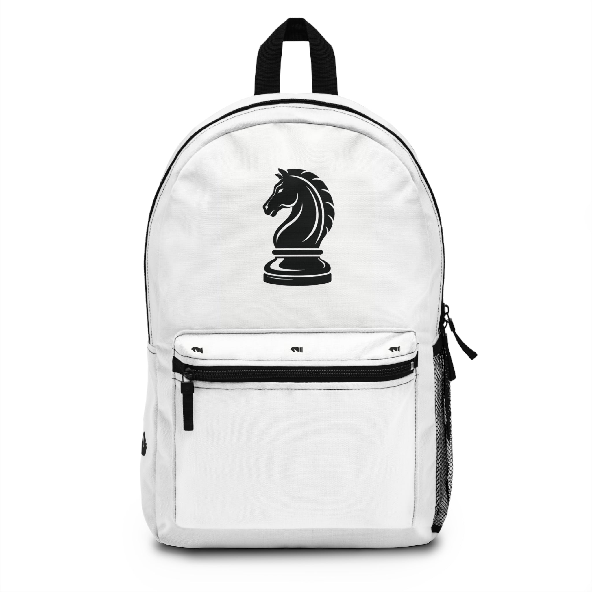 KnightsCo Knight Logo Backpack — White Stylish School & Travel Bag