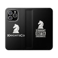 Chess Knight Flip Phone Case — "Straight Outta Checkmate" Wallet Cover
